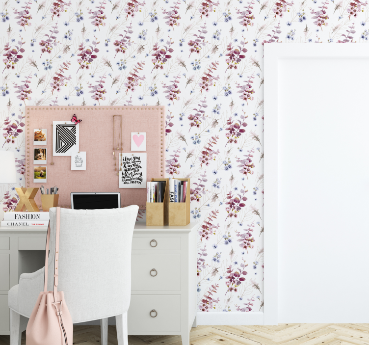 Botanical Illustration wallpaper teenage bedroom - TenStickers
