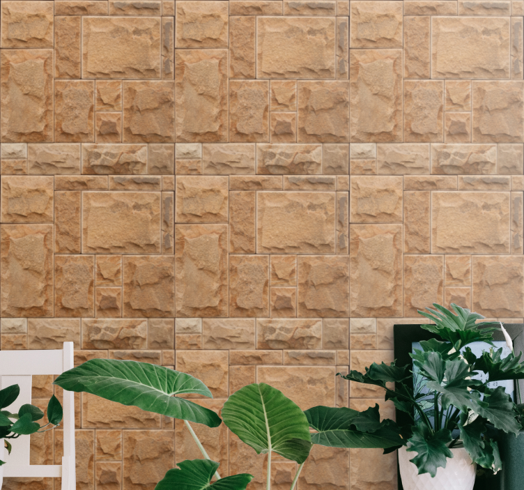 Brickwork texture stone effect wallpaper - TenStickers