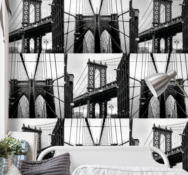 Bridge Panels city wallpaper - TenStickers
