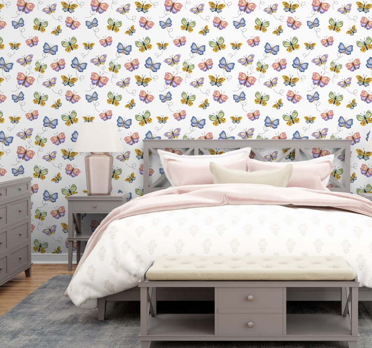 Butterfly Pattern butterflies wallpaper - TenStickers