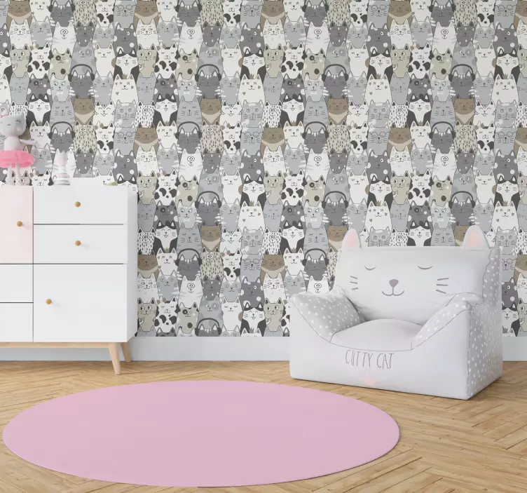 caratoon cats Kids wallpaper - TenStickers