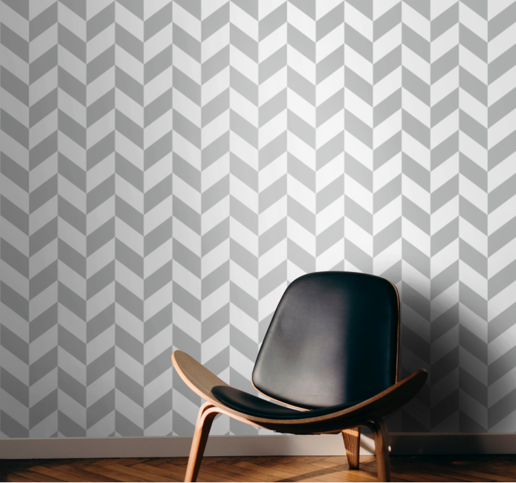 Grey chevron arrows wallpaper geometric - TenStickers