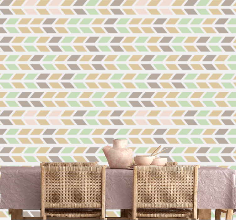 Chevron arrow pattern wallpaper horizontal stripes - TenStickers