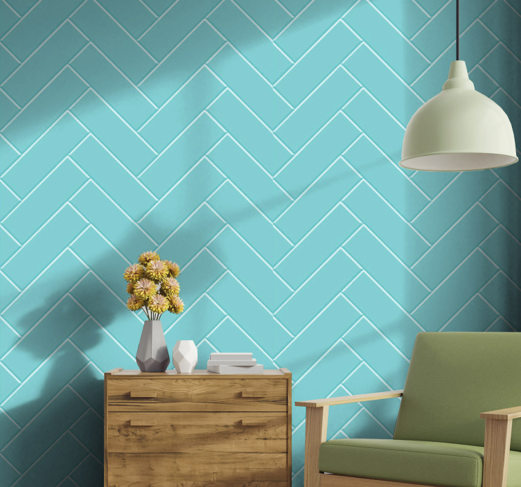 Chevron Pattern wallpaper geometric - TenStickers