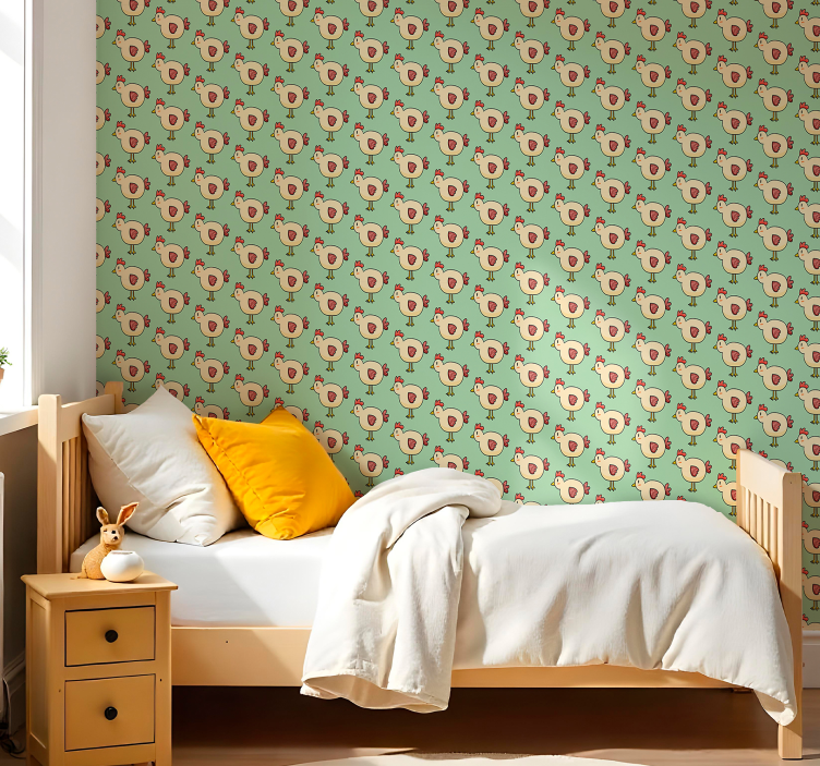 Chicken Pattern animals wallpaper - TenStickers