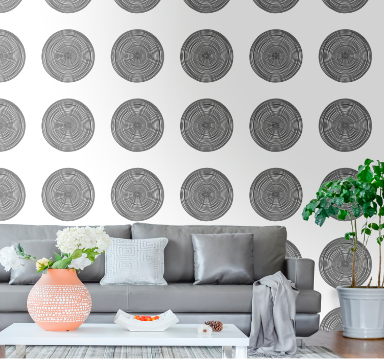 Circular Wood Patterns textured wallpaper - TenStickers