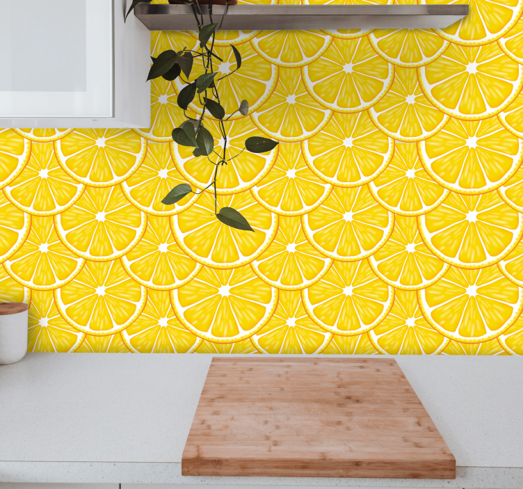 Citrus Slice Motif kitchen wallpaper - TenStickers