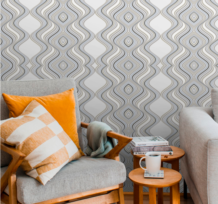 Classic style striped flint Stone wallpaper - TenStickers
