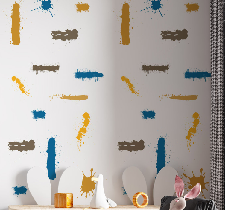Colourful Paint Drops modern wallpaper - TenStickers
