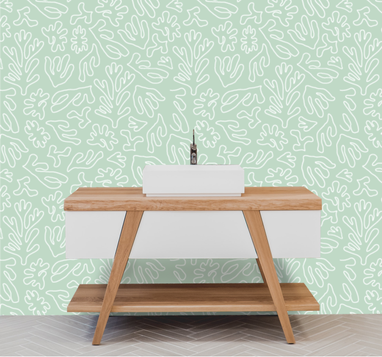Coral Reef Motif leaves wallpaper - TenStickers