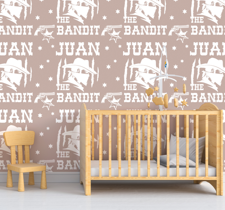 Cowboy Theme nursery room wallpaper - TenStickers