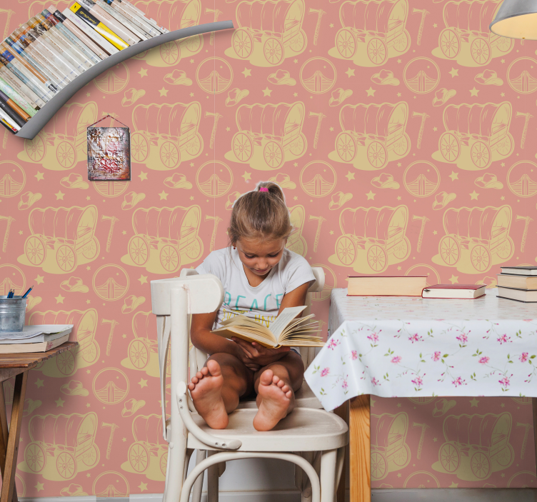 Cowboy wagon Bedroom Wallpaper - TenStickers