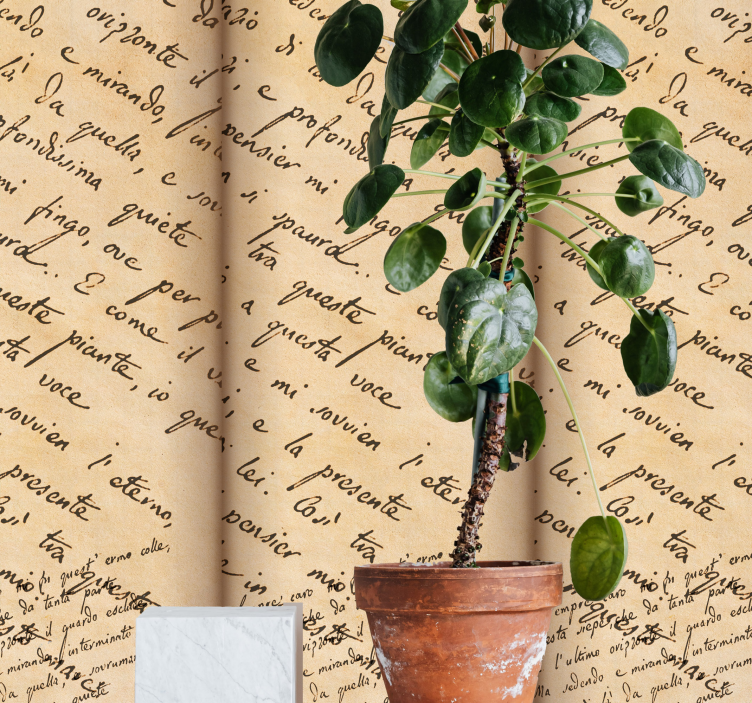 Cursive Script Motif lettering wallpaper - TenStickers