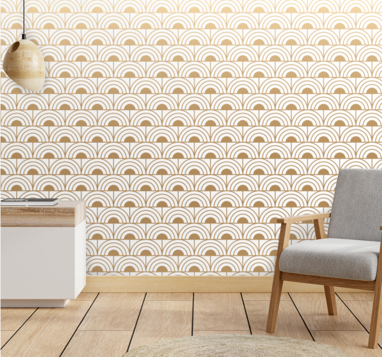 Curved Half Archs wallpaper geometric - TenStickers