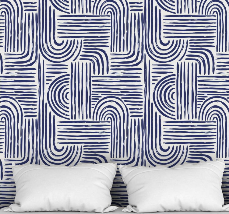 Curved Line Design wallpaper geometric - TenStickers