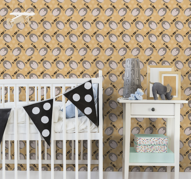 Custom hedgehog pattern nursery room wallpaper - TenStickers