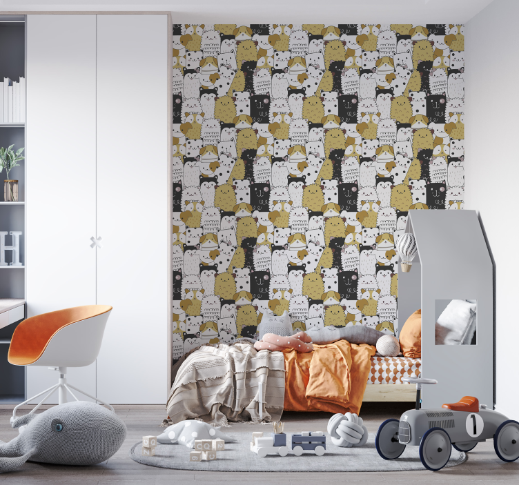 cute dogs pattern Kids wallpaper - TenStickers