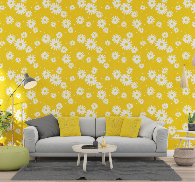 Daisy Delight flowers wallpaper - TenStickers