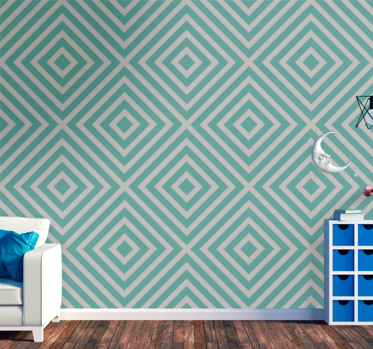Dazzling Diamond Pattern wallpaper geometric - TenStickers
