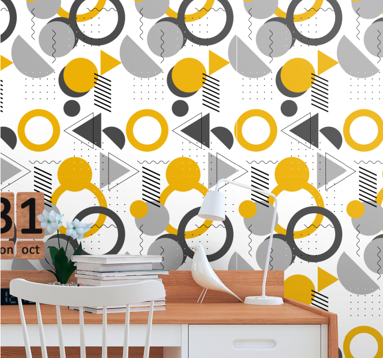 Dynamic abstract patterns polka dots wallpaper - TenStickers