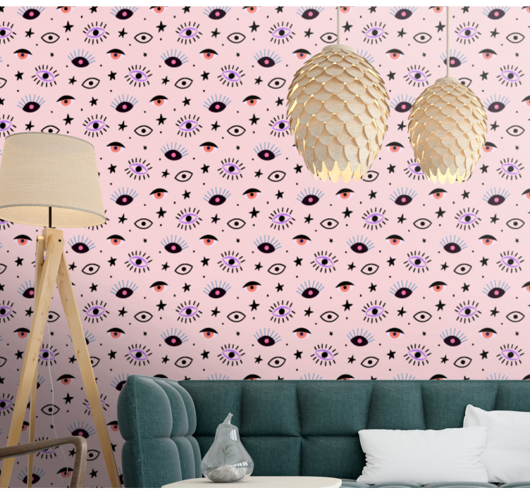 Eclectic Eye Motifs art wallpaper - TenStickers