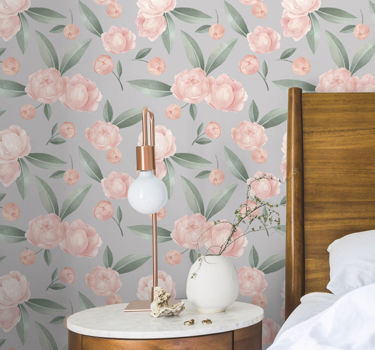 Elegant Floral Motif flowers wallpaper - TenStickers