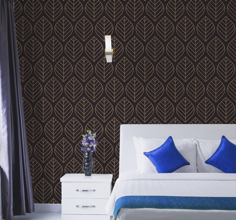 Elegant Leaf Pattern leaves wallpaper - TenStickers