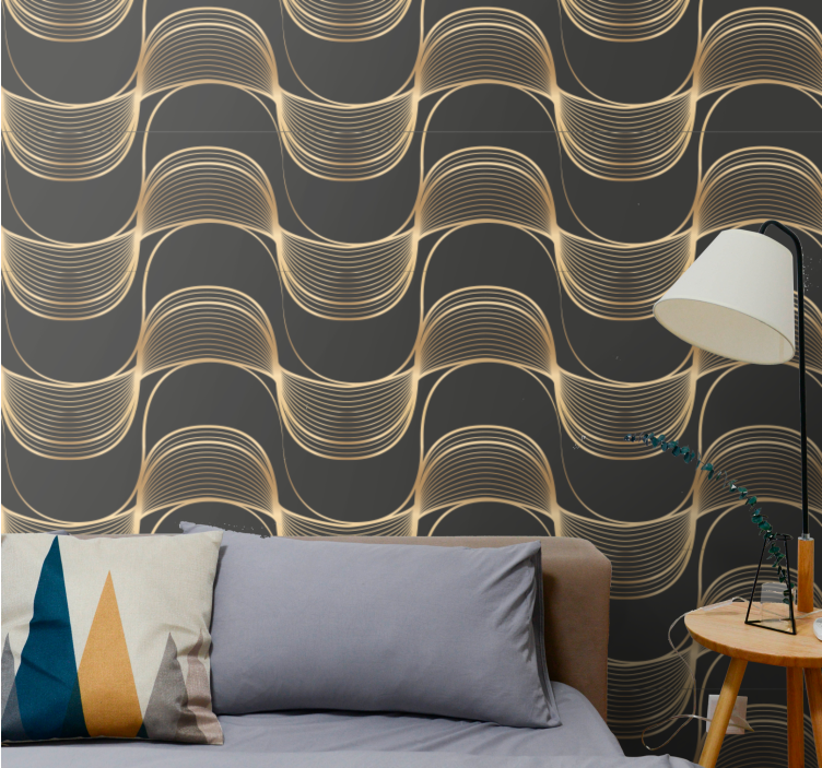 Elegant line patterns wallpaper geometric - TenStickers