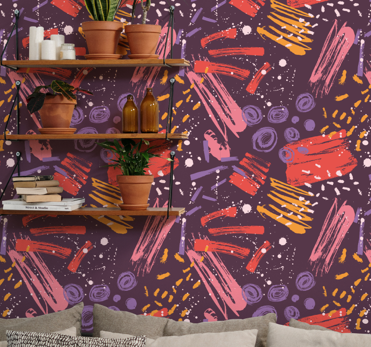 Expressive Brushstrokes abstract wallpaper - TenStickers