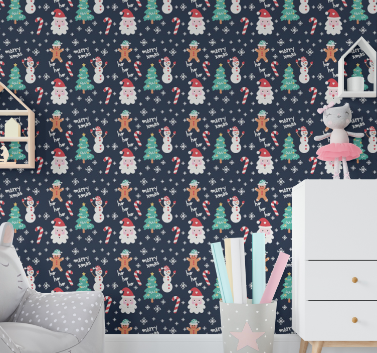 Festive Holiday Cheer wallpaper christmas - TenStickers