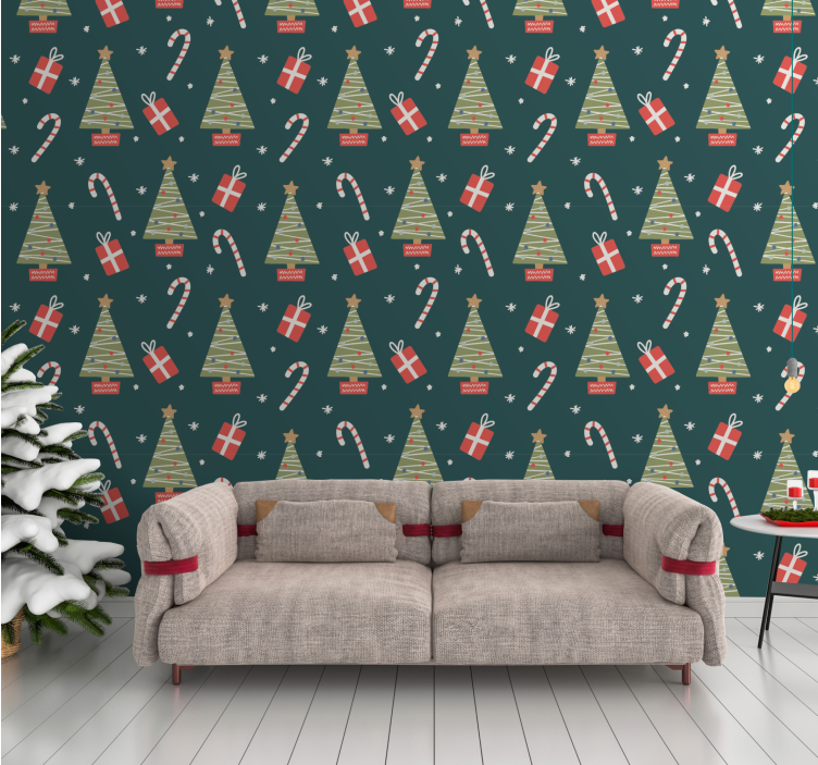 Festive Season Decor holiday christmas wallpaper - TenStickers