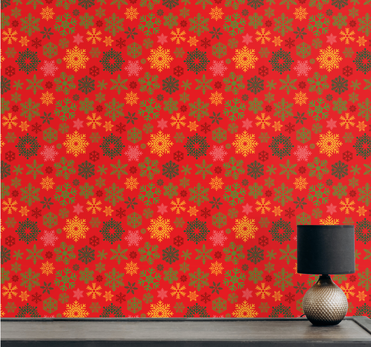Festive Snowflakes Pattern holiday christmas wallpaper - TenStickers