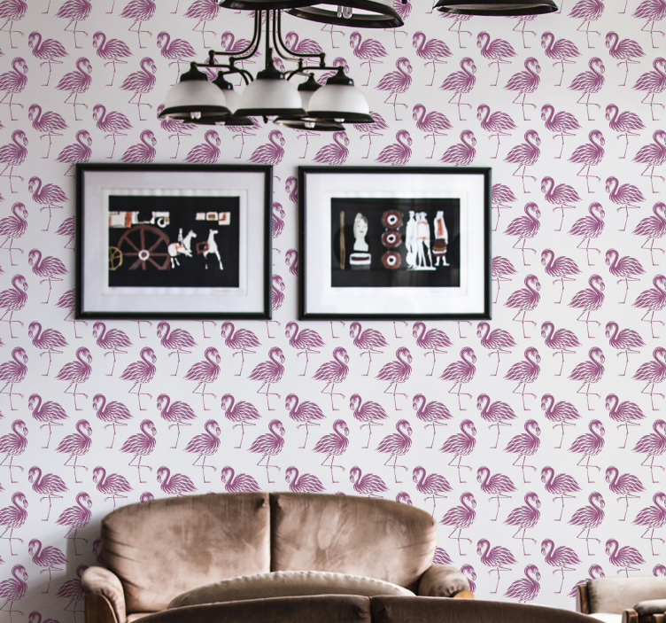 Flamingo Motif animals wallpaper - TenStickers