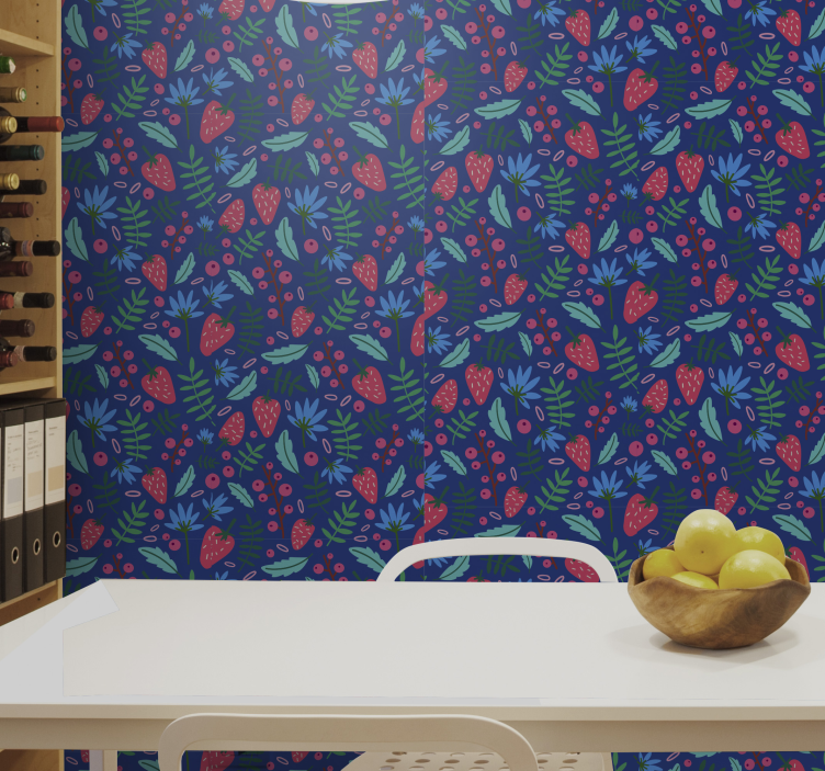 Floral Botanic Patterns leaves wallpaper - TenStickers