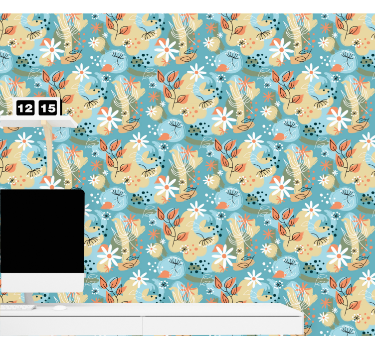 Floral Breeze flowers wallpaper - TenStickers