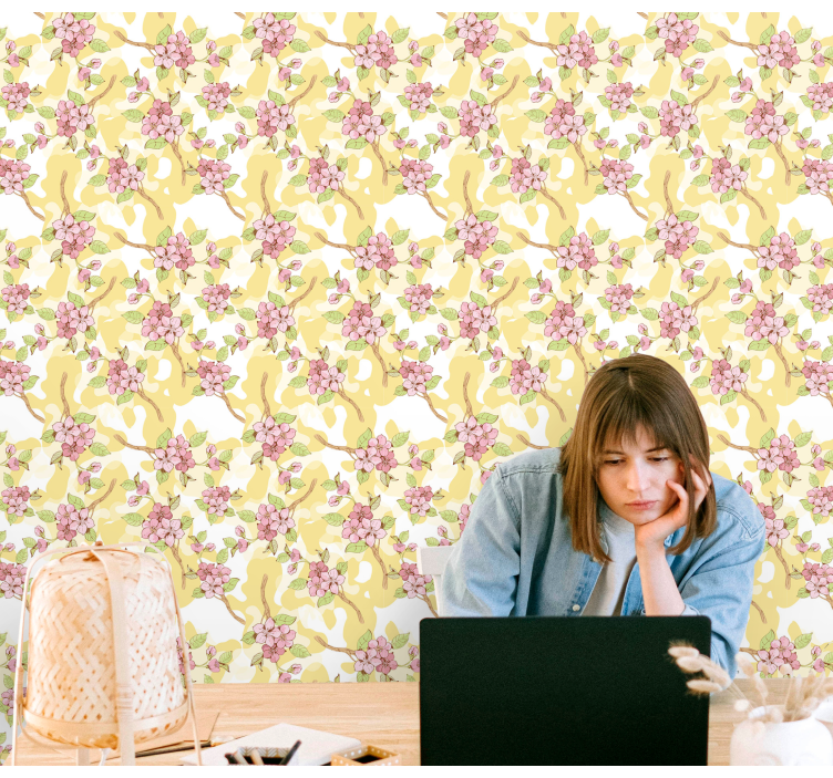 Floral Cascade flowers wallpaper - TenStickers