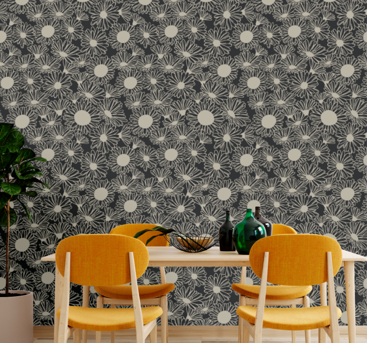 Floral Dotted Pattern floral wallpaper - TenStickers