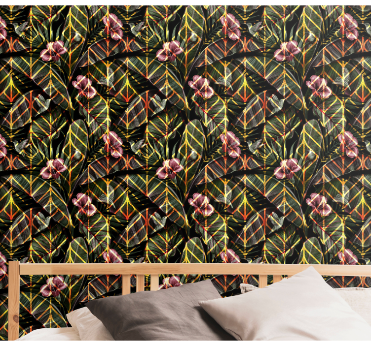 Floral Foliage Pattern nature wallpaper - TenStickers