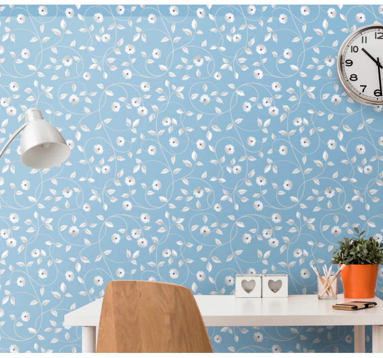 Floral Motif Simplicity flowers wallpaper - TenStickers