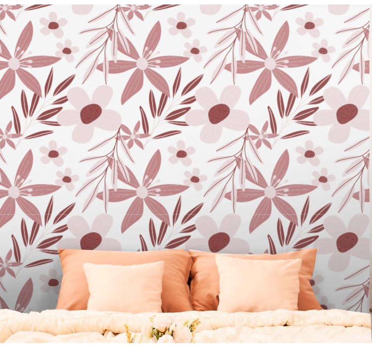 Floral Pattern Motif flowers wallpaper - TenStickers