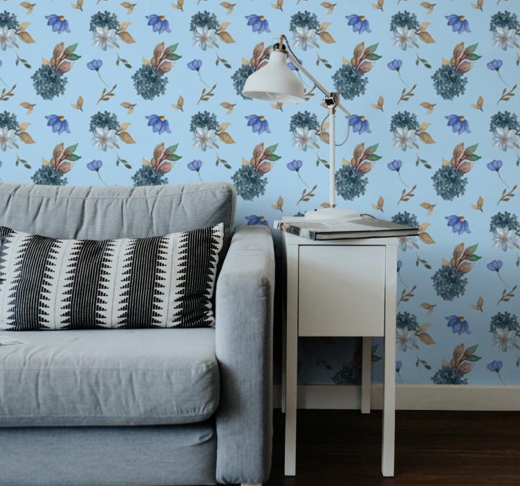 Floral Patterned Design flowers wallpaper - TenStickers