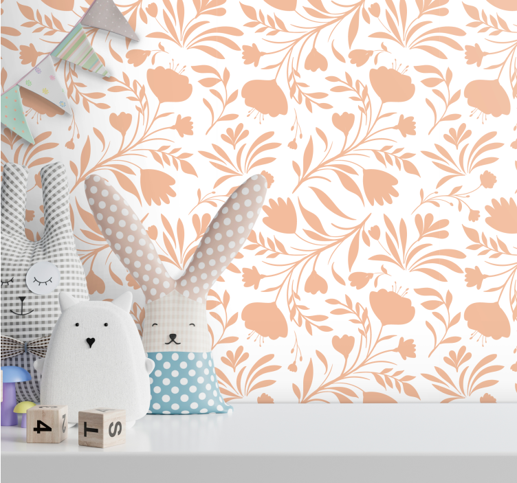 Floral Spring Vibes flowers wallpaper - TenStickers