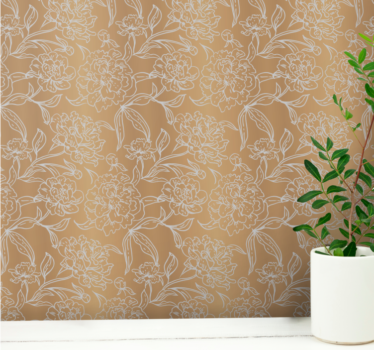 Floral wallpaper with subtle floral touches - TenStickers