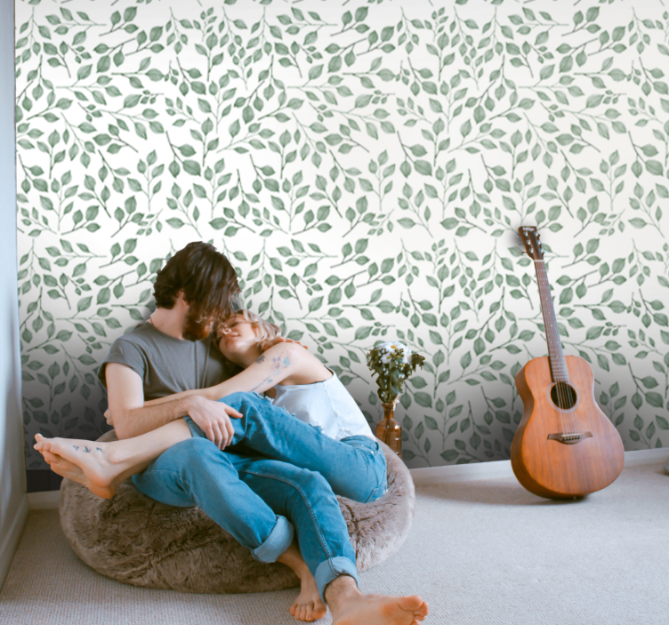 Foliage Pattern leaves wallpaper - TenStickers