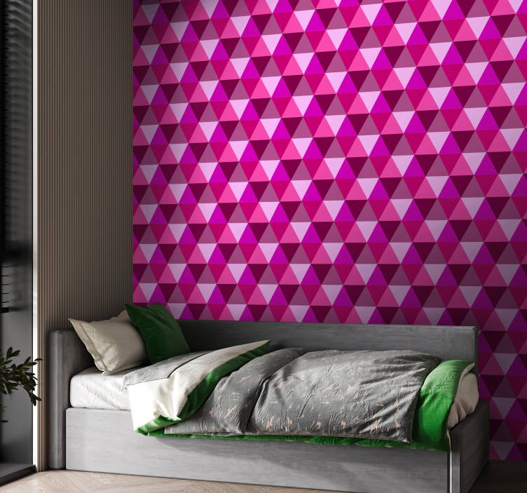 Fuchsia Geometric Pink wallpaper - TenStickers