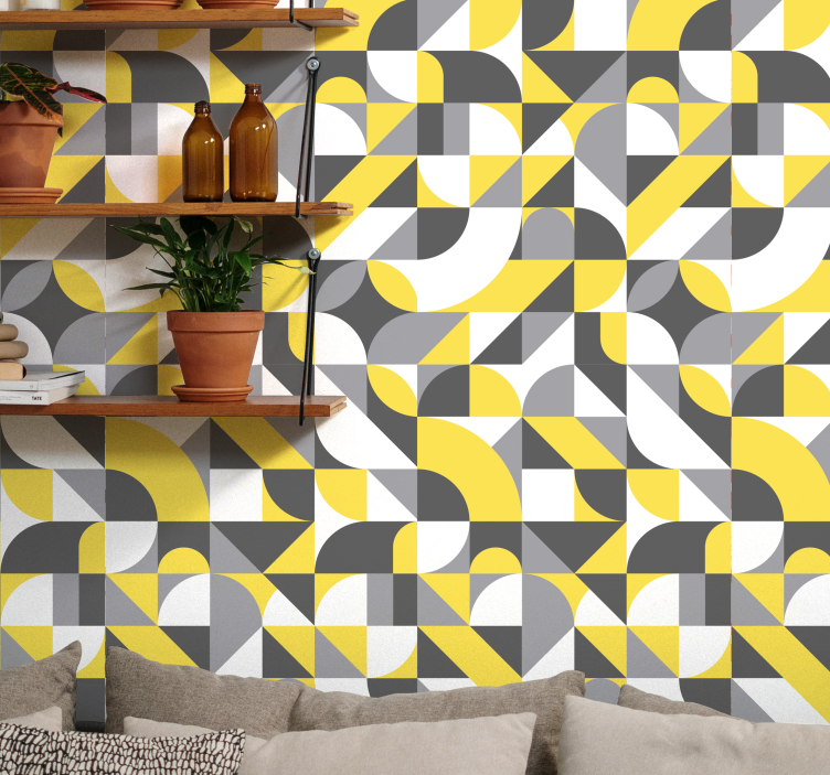 Geometric Curves wallpaper geometric - TenStickers