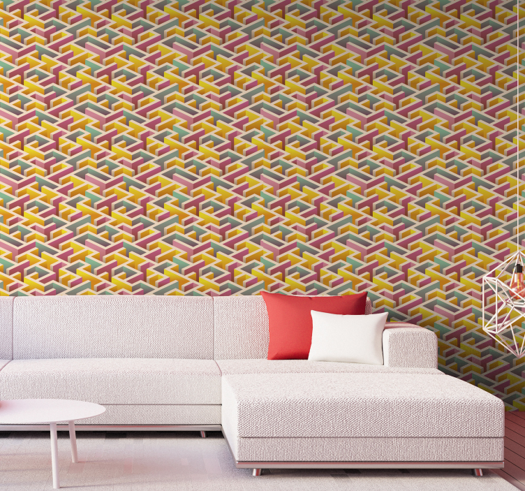 Geometric Interlock wallpaper geometric - TenStickers
