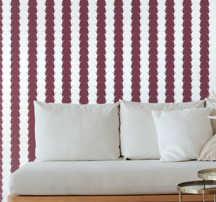 Geometric Leaf Pattern living area wallpaper - TenStickers