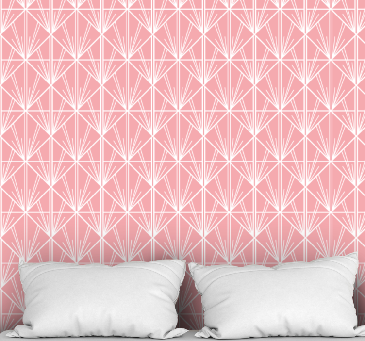 Geometric Pink Pattern contemporary wallpaper - TenStickers