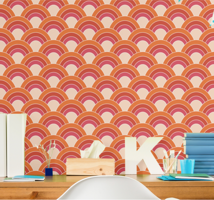 Geometric Semicircles wallpaper geometric - TenStickers